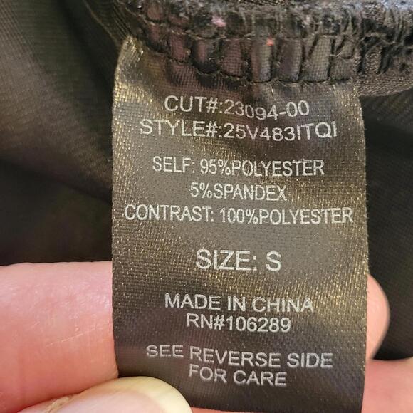 Trixxi black glitter long-sleeve V-neck wrap dress. Women's SM - Picture 8 of 9